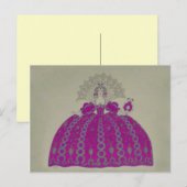 Queen Fashion Plate ~ Carte Postale Français Vinta (Devant / Derrière)