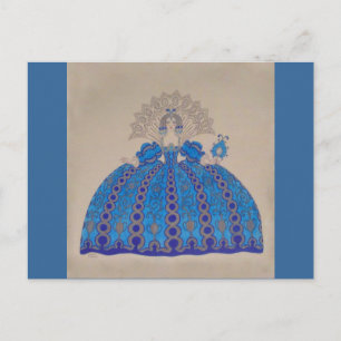 Queen Fashion Plate ~ Carte Postale Français Vinta