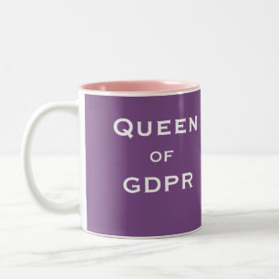 Queen GDPR Vrouw Woman Specialist Funny Name Tweekleurige Koffiemok
