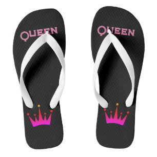 Queen Gedrukte Tekst met Mooie Kroon Afbeelding-Sa Teenslippers
