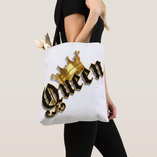Queen Gold Crown shopping canvas tas (Dichtbij)