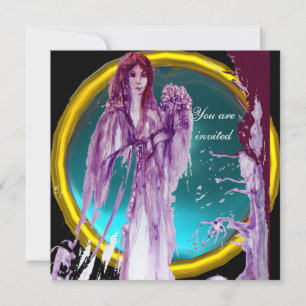 QUEEN GUINEVERE Gold Yellow Aqua Blue, Blauwgroen Kaart