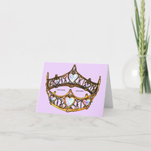 Queen Hearts Gold Crown Tiara rose lilas carte pou