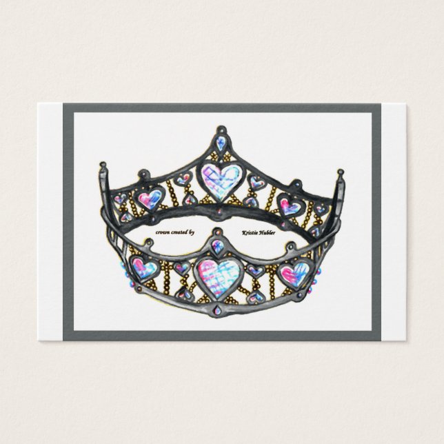 Queen Hearts Silver Crown Tiara white (Devant)