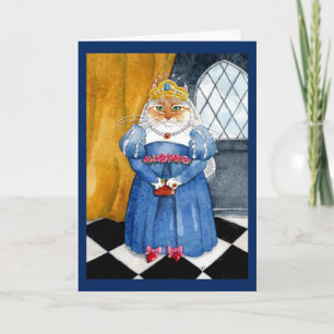 Queen Heather koninklijke kat verjaardag wenskaart Kaart