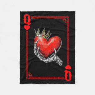 Queen King Of Hearts Speelkaart Koppel Matching  Fleece Deken