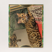 Queen Luna Bengal Cat als Art Deco Legpuzzel (Verticaal)