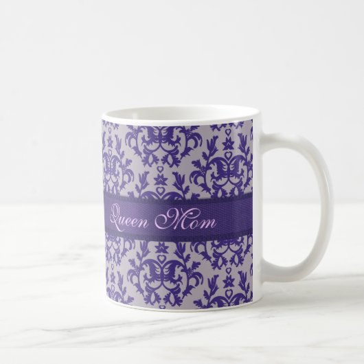 Queen Mom damask mauve gris mug (Droite)