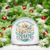 Queen Mom Floral Retro Typografie Sneeuwbol (Kerstmis)