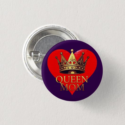 QUEEN MOM RONDE BUTTON 3,2 CM (Voorkant /achterkant)