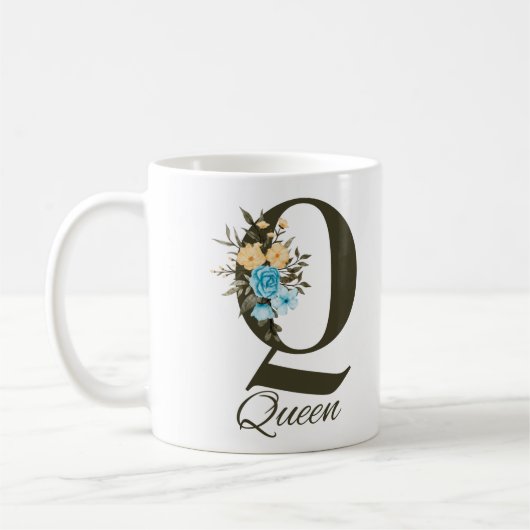 Queen Mug - Élégante Typographie Cadeau de design  (Gauche)