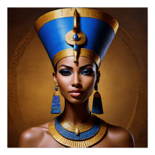 "Queen Nefertiti" Mooie oude Afrikaanse koningin Perfect Poster