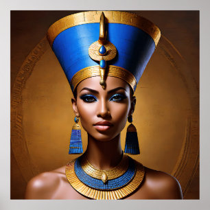 "Queen Nefertiti" Mooie oude Afrikaanse koningin Poster