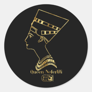 Queen Nefertiti Profile Ronde Sticker