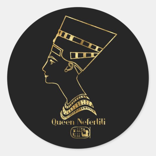 Queen Nefertiti Profile Ronde Sticker (Voorkant)