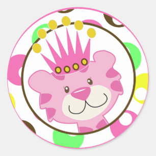 Queen Oerwoud Envelope Seals / Cupcake Toppers Ronde Sticker