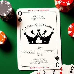 Queen of Clubs Casino Poker Kaart Baby shower
