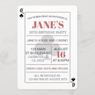 Queen of Clubs Poker Jouer aux cartes Casino Anniv