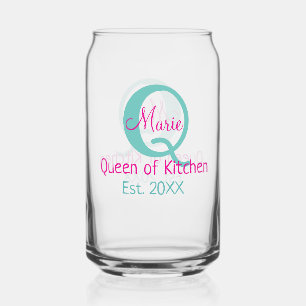 Queen of cuisine monogramme vert rose simple minim