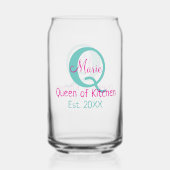 Queen of cuisine monogramme vert rose simple minim (Verso)