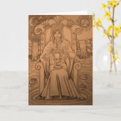 Queen of Cups - Carte Tarot (Fleur jaune)