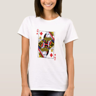 Queen of Diamonds Poker Casino Speel Kaart T-shirt