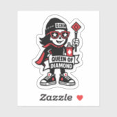 Queen of Diamonds Street Mascot — High-Stakes Edit Sticker (Vel)