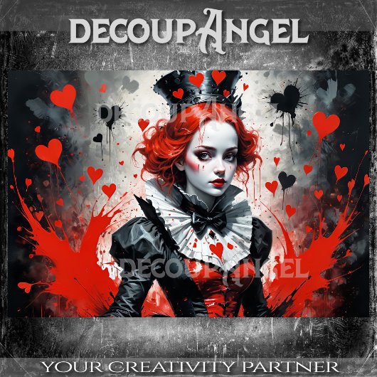 Queen of Hearts #1 Hor -Decoupage- Tissuepapier