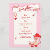 Queen of hearts Bar Menu Roze Rood (Voorkant)