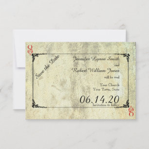 Queen of Hearts Bruiloft Save the Date