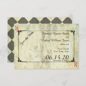 Queen of Hearts Bruiloft Save the Date (Voorkant / Achterkant)