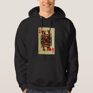 Queen Of Hearts Card Deck Old Hoodie
