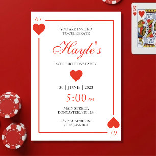 Queen of Hearts Casino Speelkaarten 67e Verjaardag Kaart