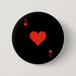Queen of Hearts Costume Deck of Cards Spelen Kaart Ronde Button 5,7 Cm