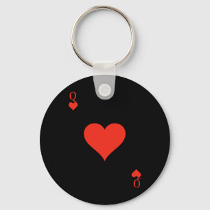Queen of Hearts Costume Deck of Cards Spelen Kaart Sleutelhanger
