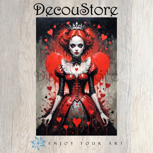 Queen of Hearts Decoupage Tissuepapier