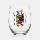 Queen of Hearts Design Verre sans pierre (Verso)