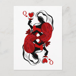 Queen of hearts. Fashion playing card Briefkaart