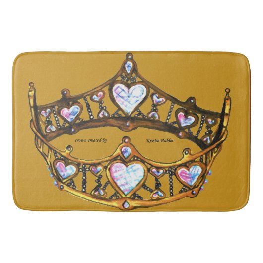 Queen of Hearts Gold Crown Tiara tapis de bain en  (Devant)