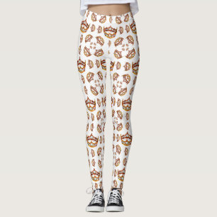 Queen of Hearts Gold Crowns Tiaras leggings blancs
