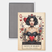 Queen of Hearts Gothic Tarot Fridge Magnet  (Recto/Verso)