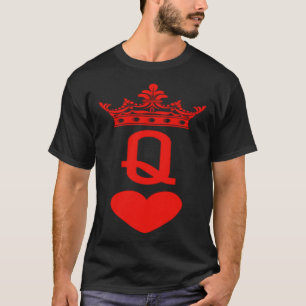 Queen of Hearts Kaarten Matching Paar Saint Valent T-shirt