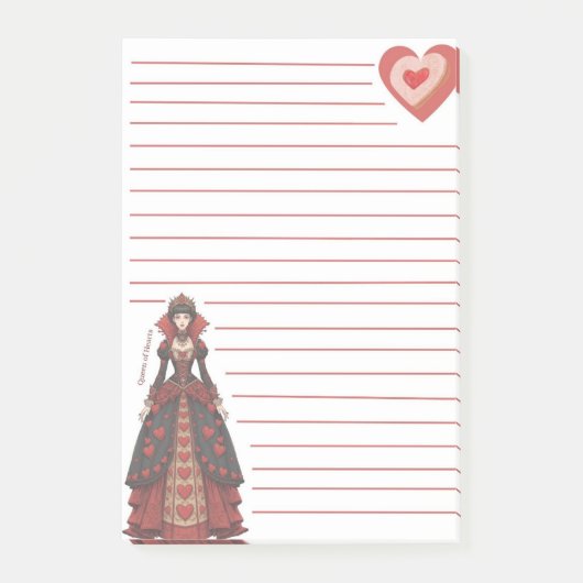 Queen of Hearts Lined Post-it® Notes (Voorkant)