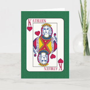 Queen of Hearts Nom personnalisé Carte de jeu Vale