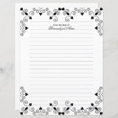 Queen of Hearts - Papier à liner noir (Devant / Derrière)