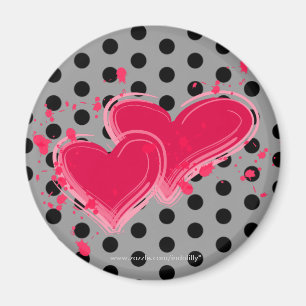 Queen of Hearts Polka Dot Magnet Magneet