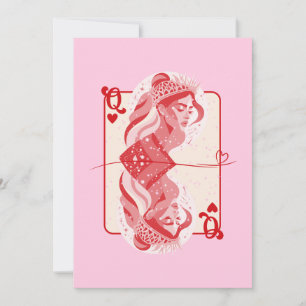 Queen of Hearts: Red Preppy Art Feestdagenkaart