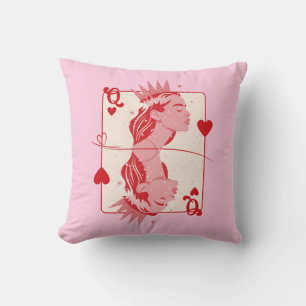 Queen of Hearts: rode en roze preppy kunst Kussen