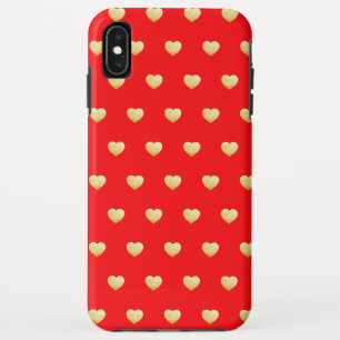Queen of Hearts Rode Gouden Patroon iPhone XS Max Hoesje