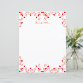 Queen of Hearts - Rood ongevoerd papier blad (Staand voorkant)